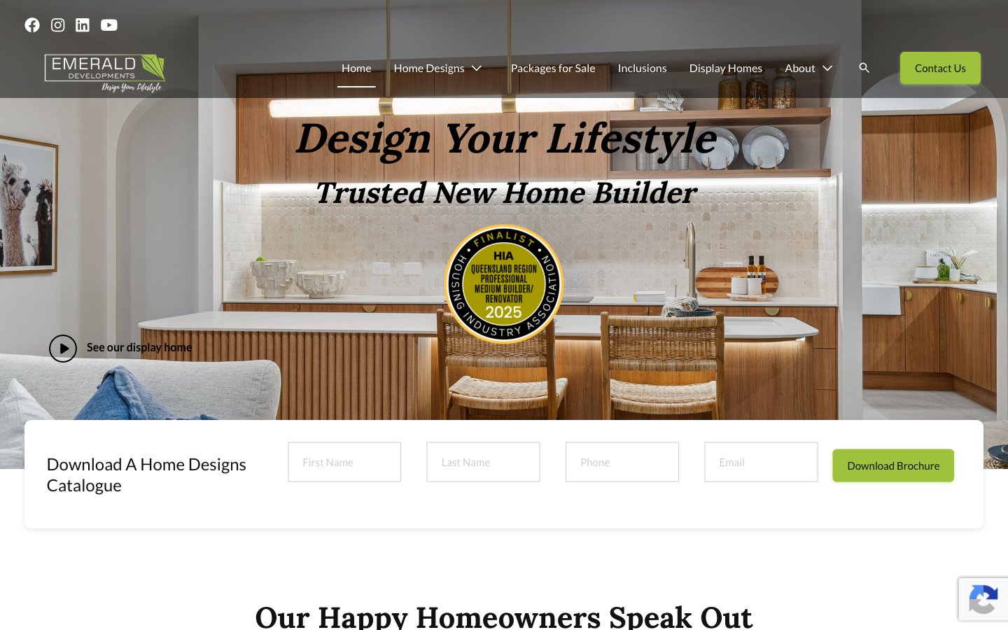 Emerald Developments website homepage