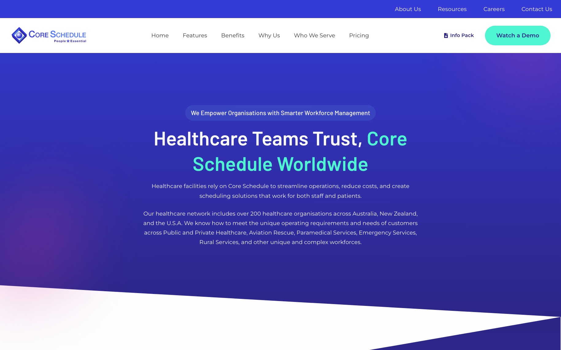 Core Schedule clients page