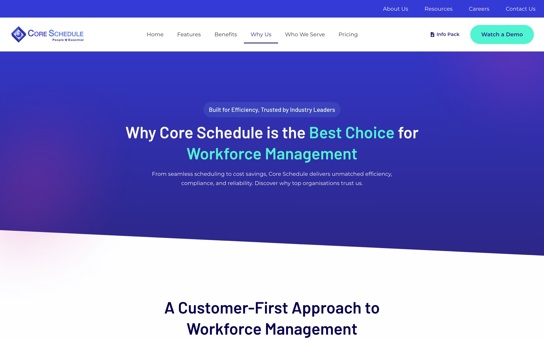 Core Schedule why us page