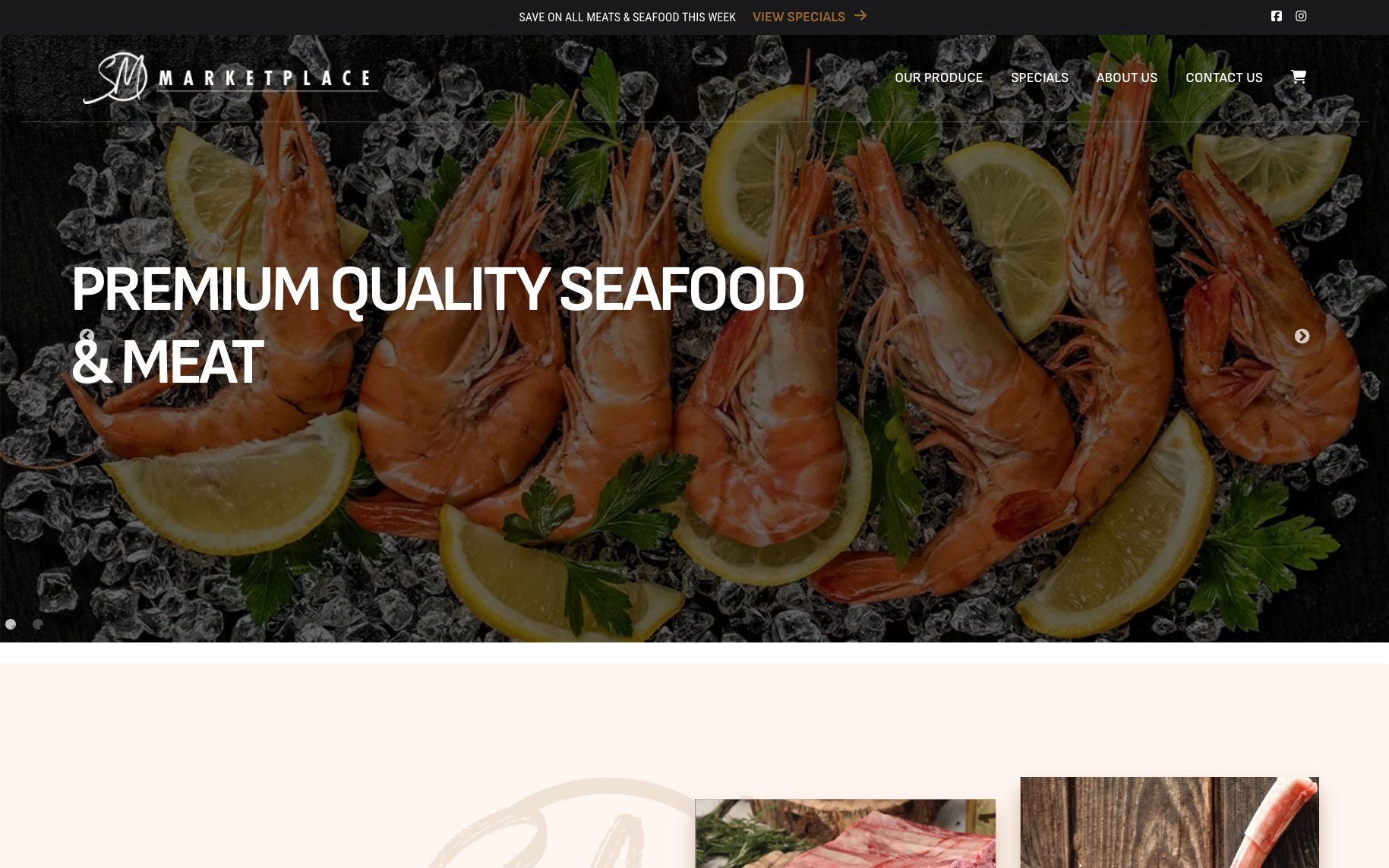 SM Marketplace homepage, desktop
