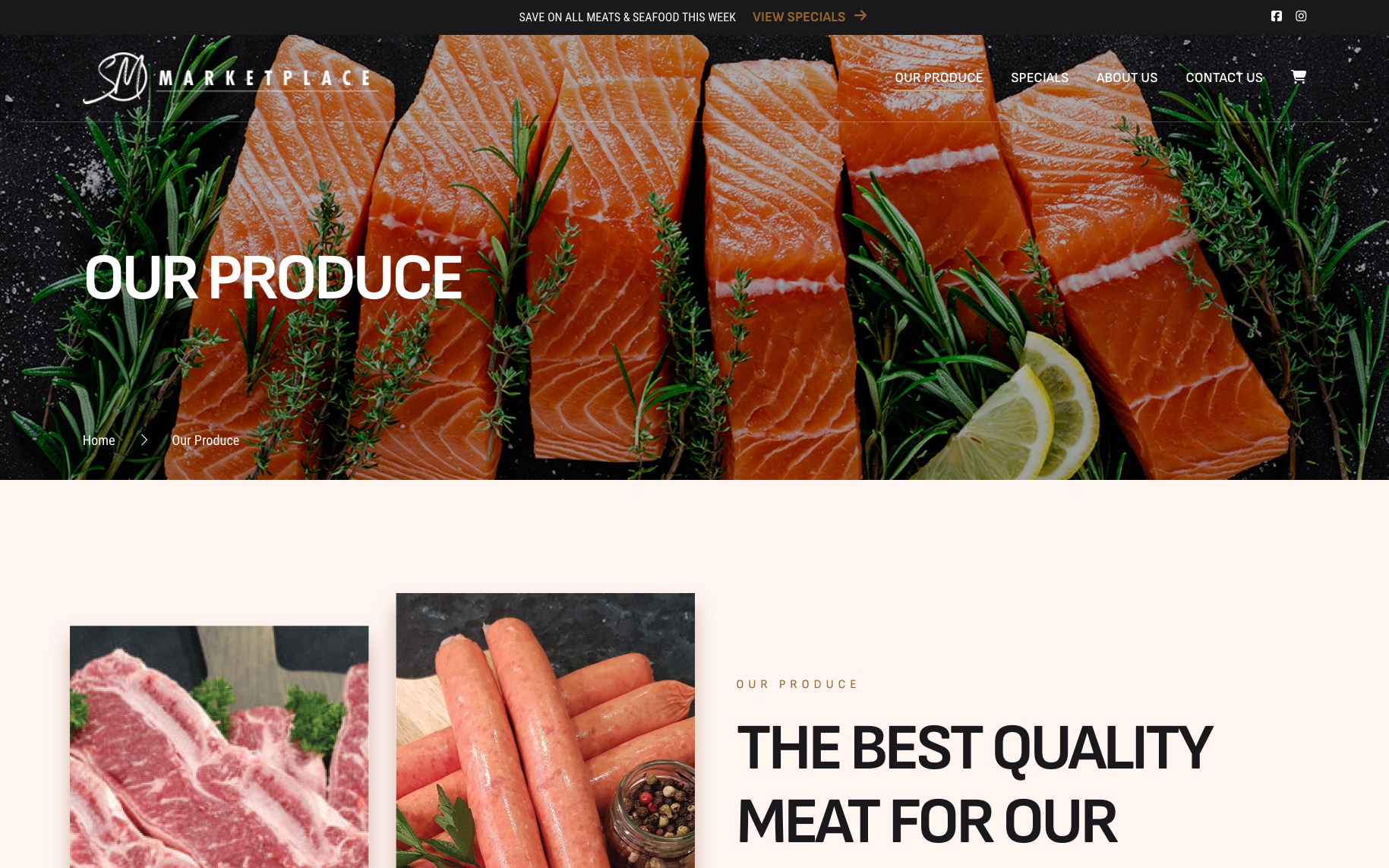 SM Marketplace Our Produce page