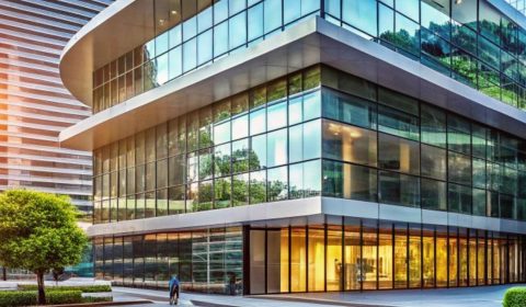 Modern glass commercial building
